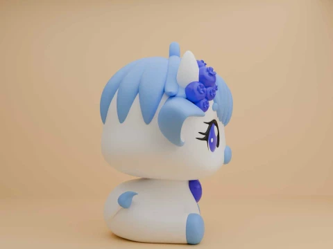 Cute 3dprintable cow and blueberry toy 3D Print Model