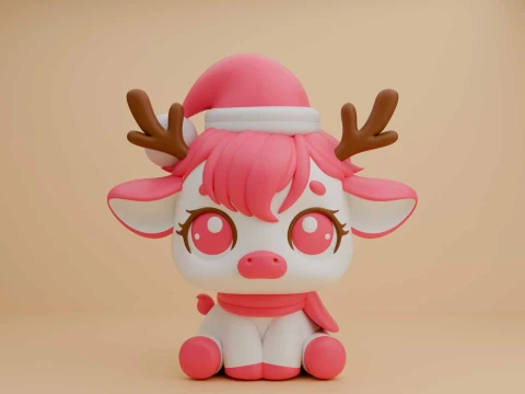 Cute cow deer toy for christmas gift 3D Druckmodell