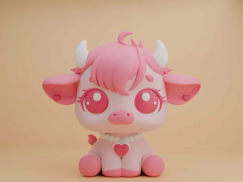 Cute cow toy for valentine gift Model do druku 3D