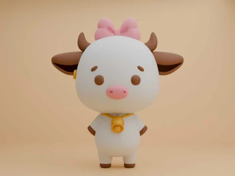 Cute cow 3dprintable toy 3D Принт Модель