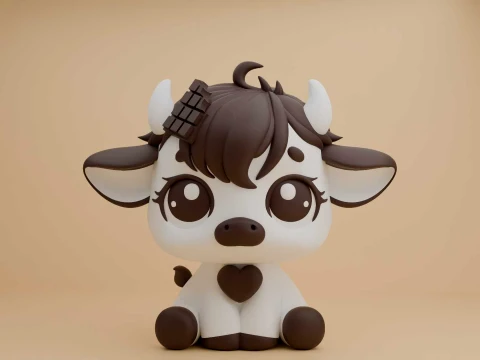 Cute cow and chokolate toy 3D Принт Модель