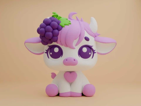 Cute cow and grapes toy 3D Print Model