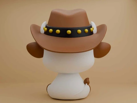 Cute 3dprintable cow cowboy toy 3D Print Model