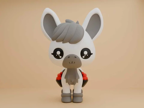 Cute 3dprintable donkey and heart for valentine gift 3D printmodel