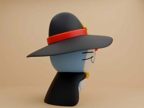 Cute 3dprinable doraemon wizard for halloween figure 3D Print Model