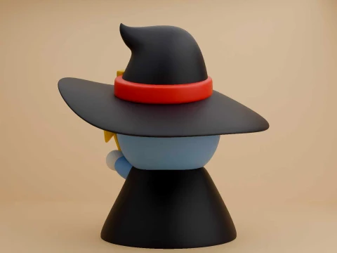 Cute 3dprinable doraemon wizard for halloween figure 3D Print Model