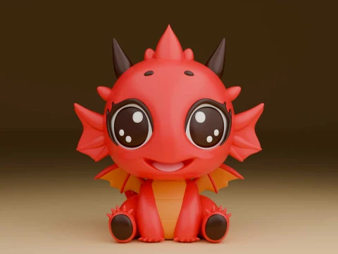 Cute 3dprintable dragon toy Modelo de Impressão 3D