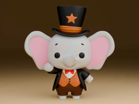 Cute 3dprintable elephant toy 3D 打印模型