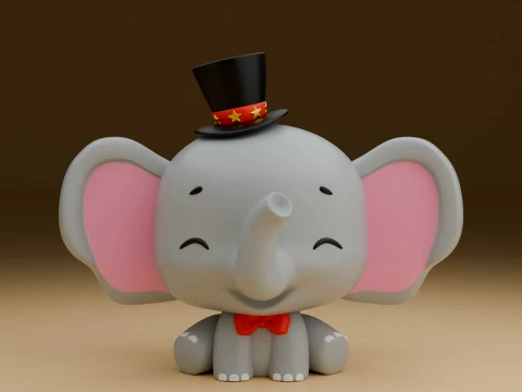 Cute 3dprintable elephant toy 3D 打印模型
