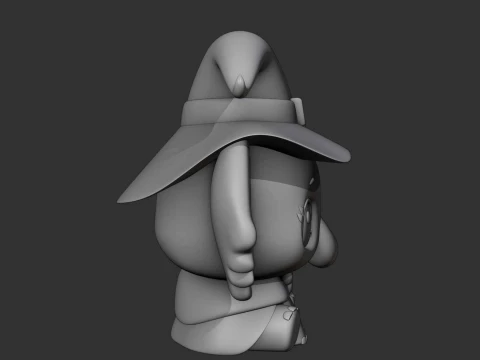 Cute 3dprintable elephant wizard for halloween toy 3D Print Model