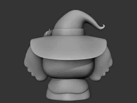 Cute 3dprintable elephant wizard for halloween toy 3D Print Model