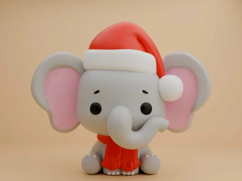 Cute 3dprintable elephant toy for christmas gift 3D 打印模型