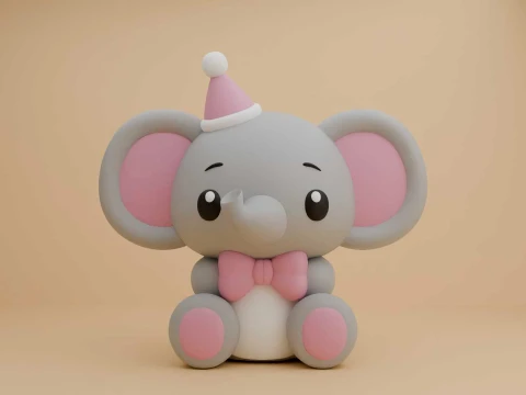 Cute 3dprintable elephant toy 3D 打印模型