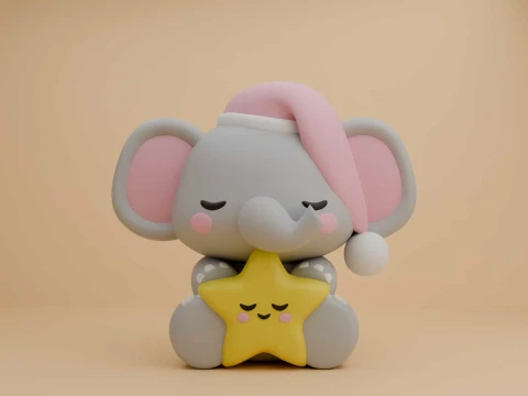 Cute 3dprintable sleep elephant toy 3D 打印模型