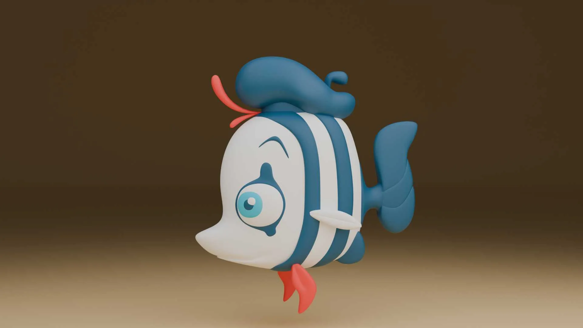 Cute 3dprintable fish toy 3D Print Model .c4d .max .obj .3ds .fbx .stl .blend 