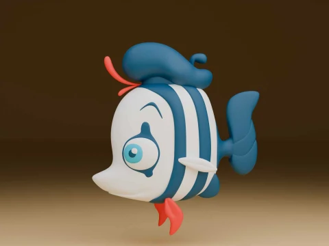 Cute 3dprintable fish toy 3D 打印模型