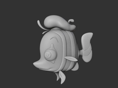 Cute 3dprintable fish toy 3D Print Model