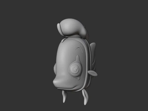Cute 3dprintable fish toy 3D Print Model