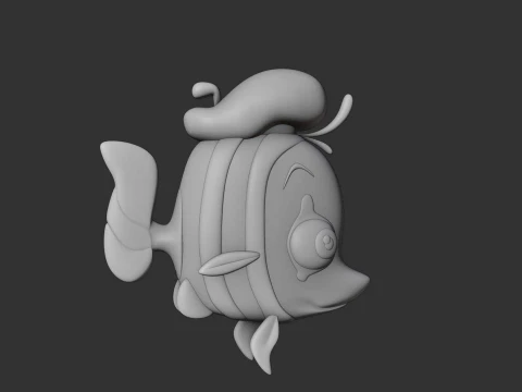 Cute 3dprintable fish toy 3D Print Model
