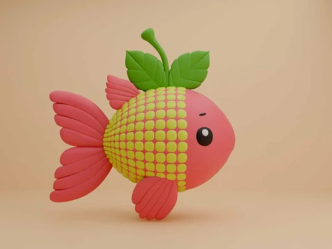 Cute 3dprintable strawberry fish toy 3D 打印模型
