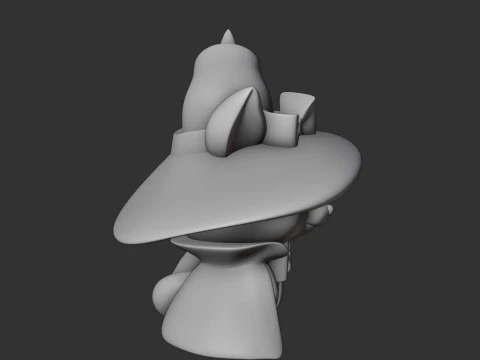 Cute 3dprintable fox wizard for halloween toy 3D Print Model
