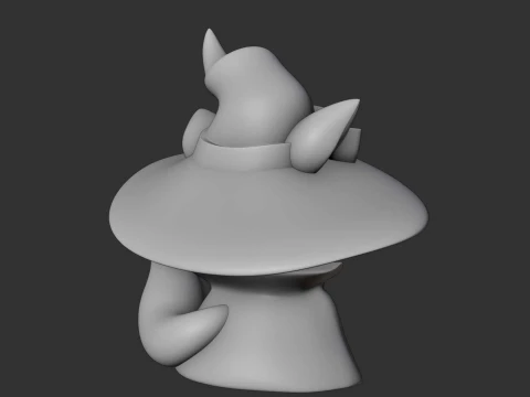 Cute 3dprintable fox wizard for halloween toy 3D Print Model