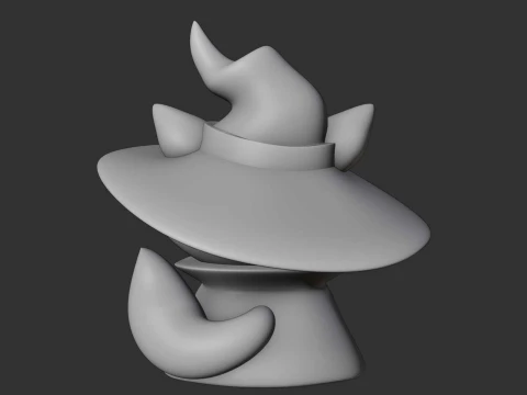 Cute 3dprintable fox wizard for halloween toy 3D Print Model