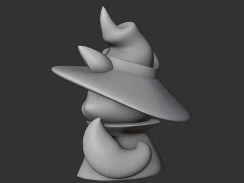 Cute 3dprintable fox wizard for halloween toy 3D Print Model