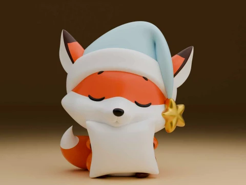 Cute 3dprintable sleep fox toy 3D 打印模型