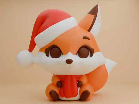 Cute 3dprintable fox for christmas day 3D Print Model