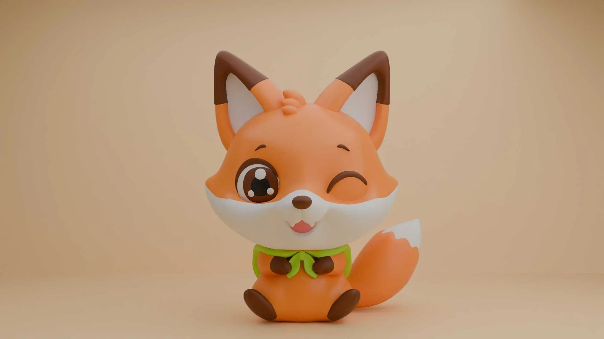 Cute 3dprintable fox toy 3D Print Model .c4d .max .obj .3ds .fbx .stl .blend 