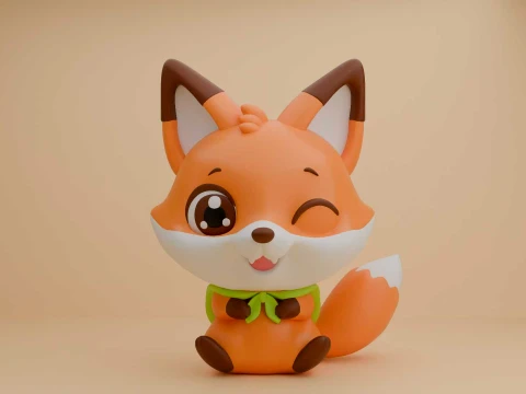 Cute 3dprintable fox toy 3D Принт Модель