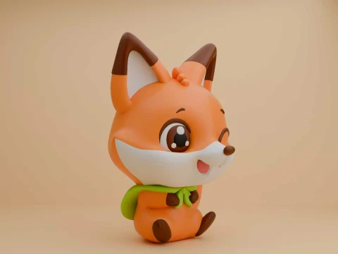 Cute 3dprintable fox toy 3D Print Model