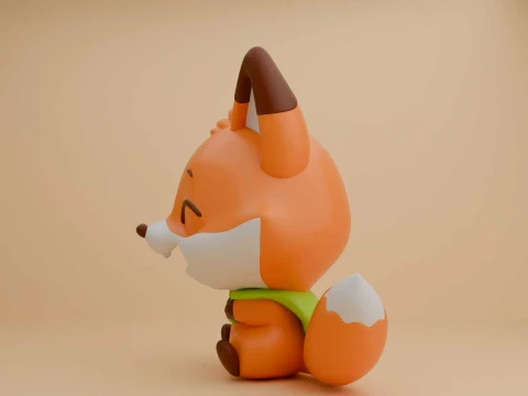 Cute 3dprintable fox toy 3D Print Model