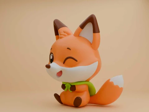 Cute 3dprintable fox toy 3D Print Model