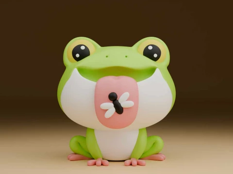 Cute 3dprintable frog toy 3Dプリントモデル