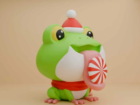 Cute 3dprintable frog and candy for christmas gift 3D Print Model