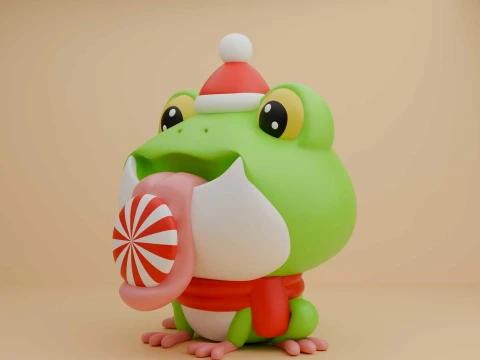 Cute 3dprintable frog and candy for christmas gift 3D Print Model