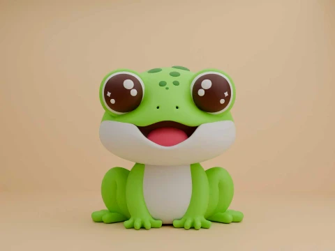 Cute 3dprintable frog toy 3Dプリントモデル