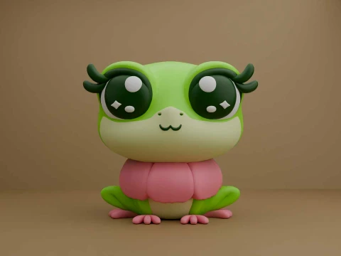 Cute 3dprintable frog toy 3Dプリントモデル