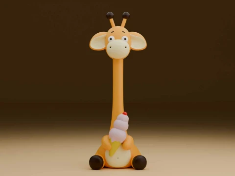 Cute 3dprintable giraffe and icecream for summer toy Modelo de impresión 3D