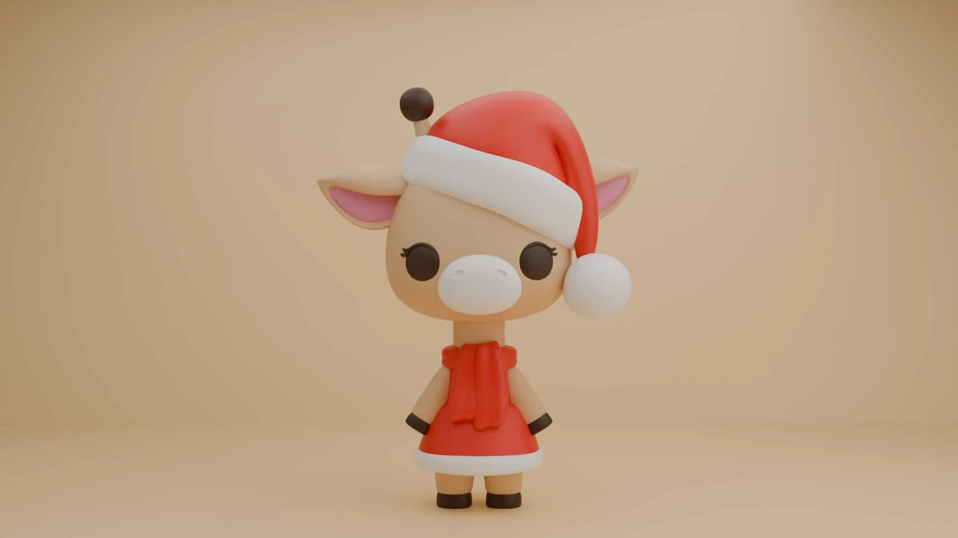 Cute 3dprintable giraffe for christmas gift 3D Print Model .c4d .max .obj .3ds .fbx .stl .blend 