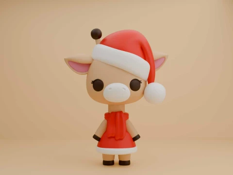 Cute 3dprintable giraffe for christmas gift 3D Print Model