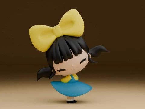 Cute 3dprintable chibi girl 3D Принт Модель