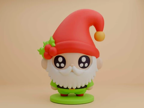 Cute 3dprintable gnome for christmas gift 3D Baskı Modeli
