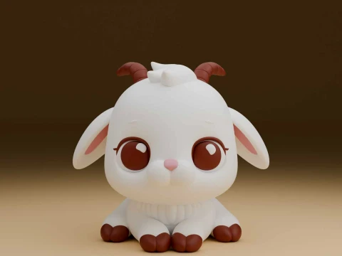 Cute 3dprintable goat toy 3Dプリントモデル