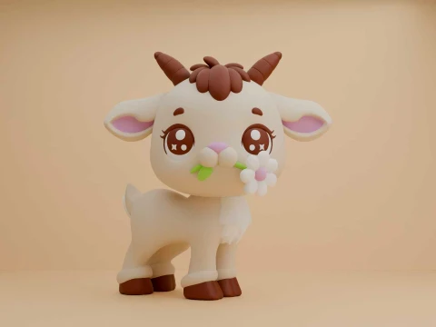 Cute 3dprintable goat toy 3Dプリントモデル