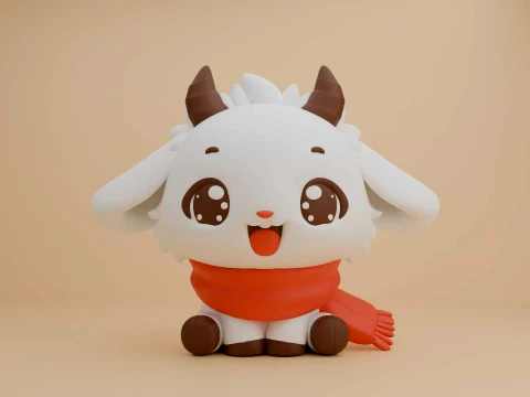 Cute 3dprintable goat toy for christmas gift Modelo de impresión 3D