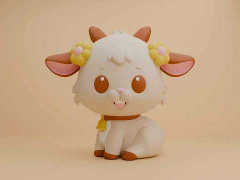 Cute 3dprintable goat toy 3Dプリントモデル