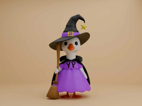 Cute 3dprintable goose wizard toy for halloween gift 3D Print Model